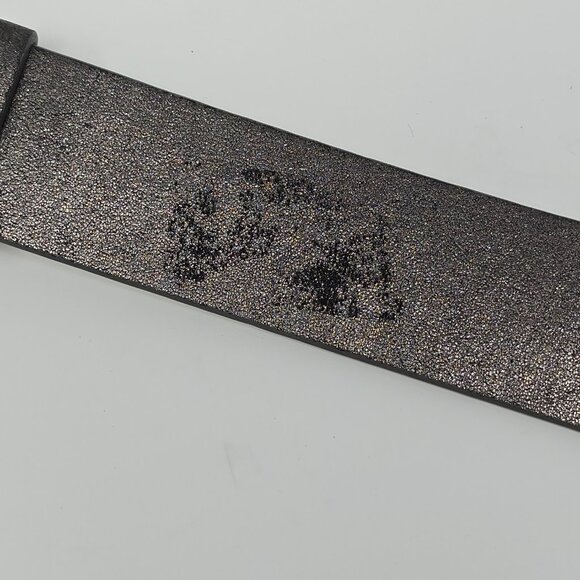 Chico's Metallic Adjustable Leather Cinch Belt with Rhinestone Buckle, S/M - Picture 10 of 12